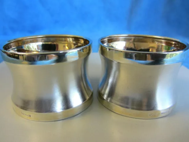 Fine Pair Antique German 800 Gold on Sterling Silver Arabic Hebrew ? Napkin Ring 2