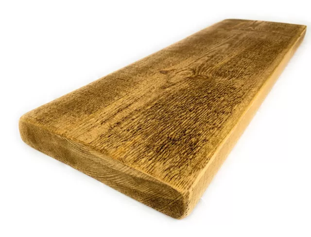 Floating Wall Shelf  English Oak Thin Handmade Reclaimed Rustic Style Solid Wood