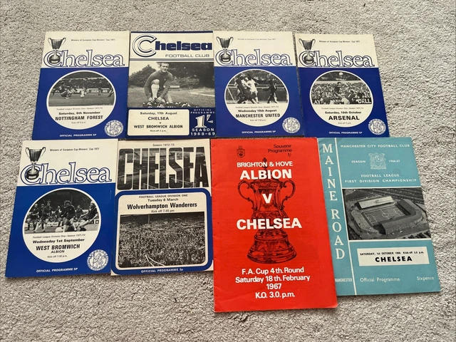 BUNDLE OF 8 Chelsea Programmes - Dates Between 1966 & 1973 £2.22 ...