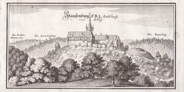 Burg Stauffenburg Seesen-Münchehof LK Goslar Niedersachsen Merian Kupferstich