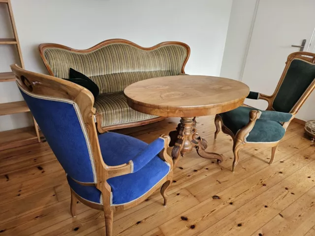 Wohnzimmer Sofa Tisch Sessel Louis Philippe