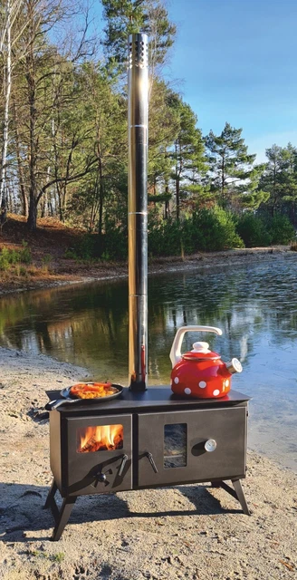 Outdoor-Küchenherd "Traudel" - Holzbackofen, Gartenkamin, Zeltofen, Brotbacko...