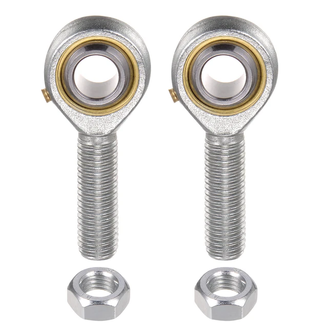 2pcs POS12 M12 Male Rod End Bearing M12x1.75 Right Hand Thread,Includes Jam Nut