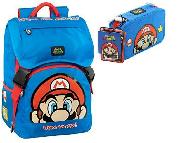 FRANCO PANINI ZAINO Estensibile Super Mario Astuccio Blu EUR 69