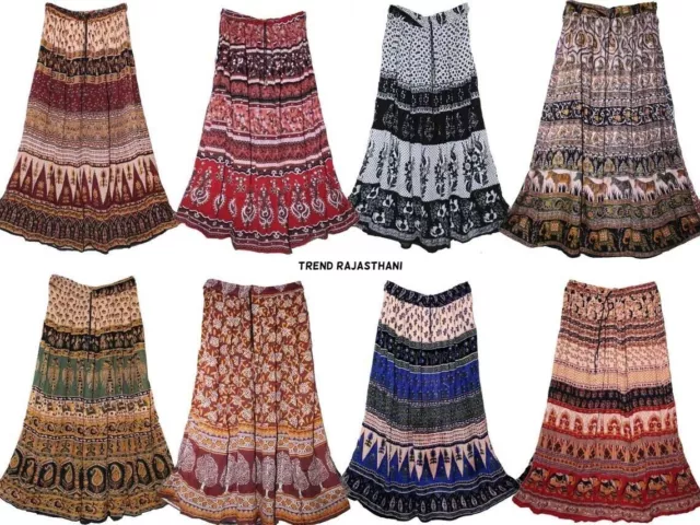5 pièces jupe longue ethnique indienne florale Maxi pour femmes jupes Maxi...