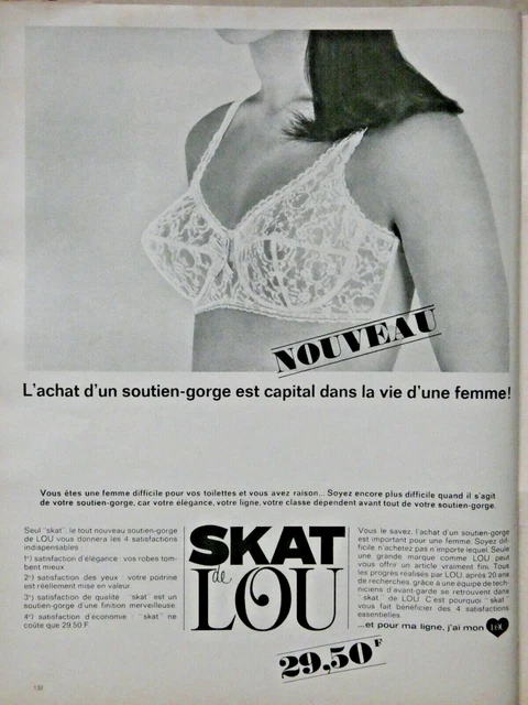 PUBLICITÉ PRESSE 1967 SKAT LOU un soutien-gorge capital dans la vie d'une femme