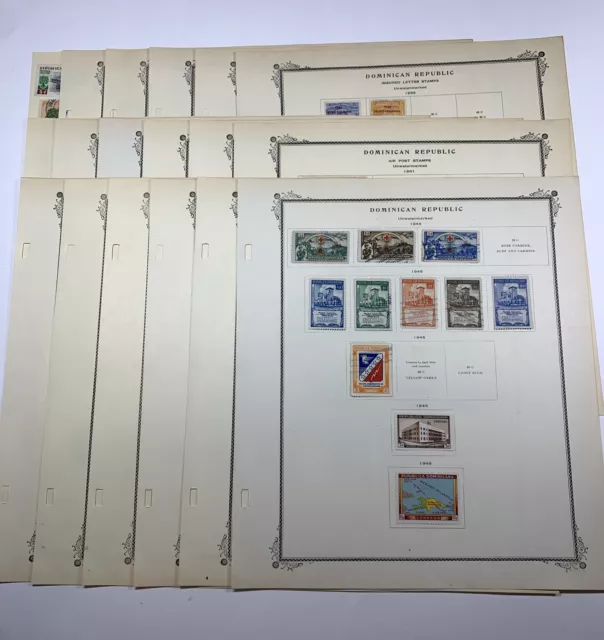 Central America 18 Album Pages w Stamps 11.5x10” Dominican Republic  2 x81 #717