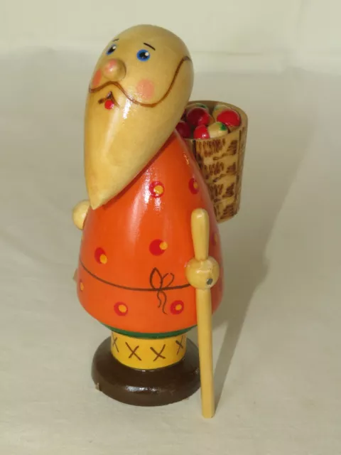 DDR Figur Holz Holzfigur UDSSR Mann Pilze-Sammler UDSSR