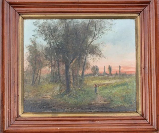 PAYSAGE SIGNÉ ANTONY - HUILE SUR TOILE ENCADRÉE - 57 x 64 cm