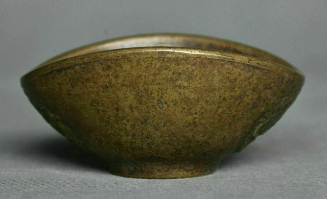 2.8" Marked Rare Old China Copper Dynasty Palace Dragon Small Bowl