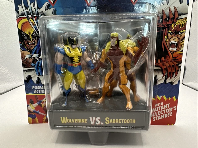 Marvel X-MEN Steel Mutants 1994 Wolverine Vs Sabretooth Action Figures Toy Biz 3