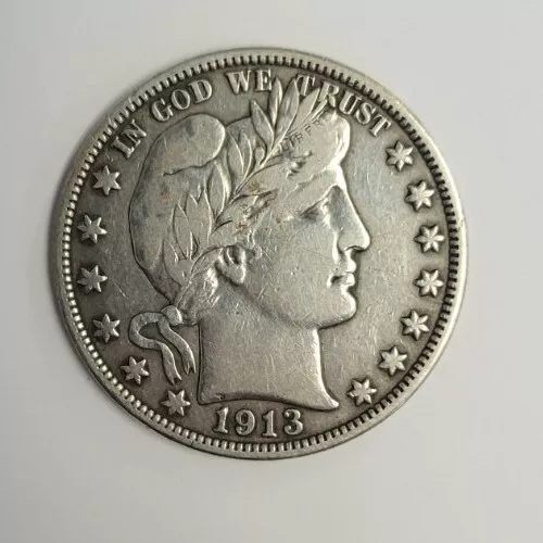 1913 Barber Half Dollar 50c