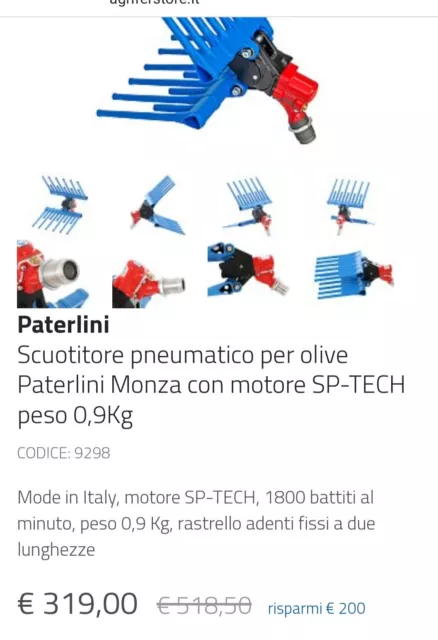 ABBACCHIATORE Pneumatico PATERLINI MONZA 1700 battiti al minuto, Professionale 2