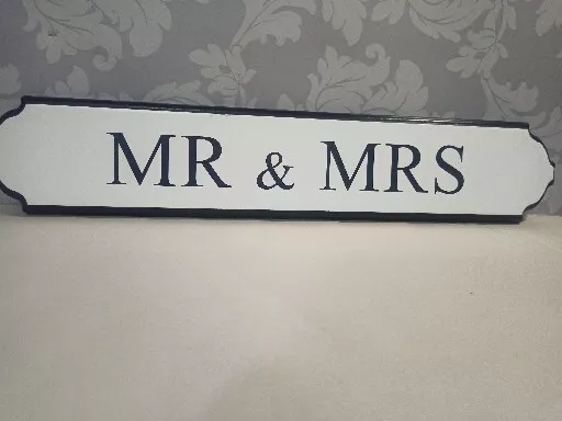 Wedding Mr & Mrs Wedding Gift Token Rustic Style Hanging Sign