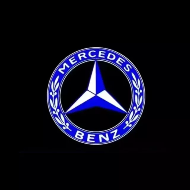 4X Blue Emblem Car Door Welcome Light Logo For Mercedes Benz A B C E GLC Class