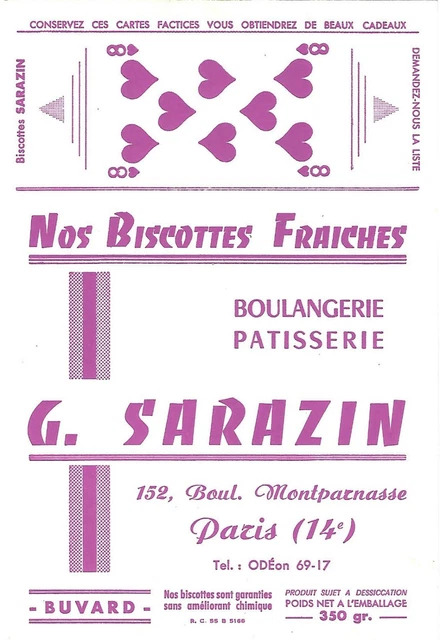 Buvard Biscottes Sarazin Paris