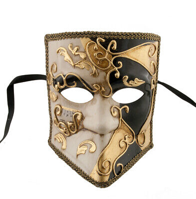 Mask from Venice Bauta Asso Black Golden Authentic Carnival Venetian 1179 V70