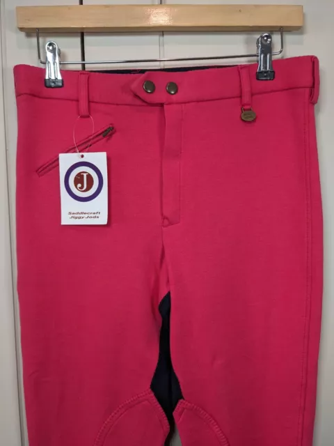 SADDLECRAFT Jodhpurs, Brand New Child's Jiggy Jodhpurs Pink And Navy Size 32 2