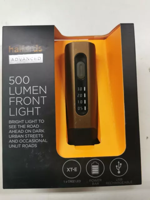 HALFORDS ADVANCED 500 Lumen Aluminium Front Bike Light CREE XT E