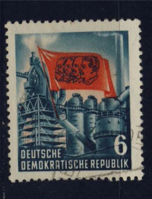 DDR 344 gestempelt Eisenhüttenkombinat Ost Karl Marx Todestag 1953 Engels Lenin