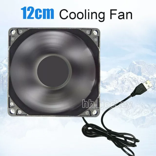 12cm DC 5V USB Cooler Black Silent Cooling Fan For Desktop PC Computer Case UK