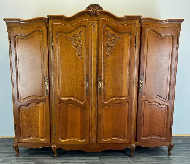 Amazing French Carved 4 door Armoire Wardrobe (LOT 2563)