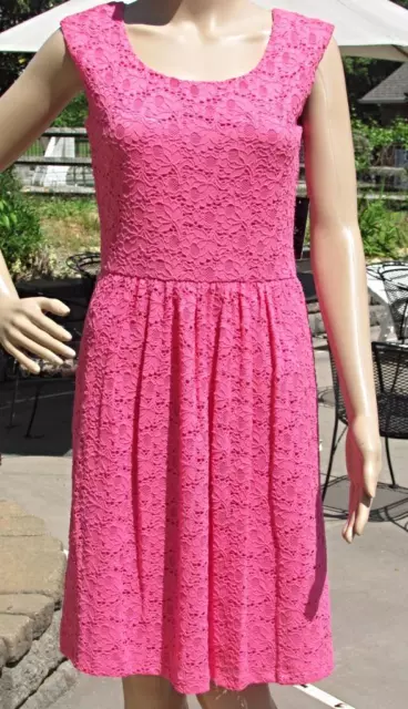 Ronni Nicole Womens Size Small Medium Sheath Dress Pink Floral Crochet Lace NEW