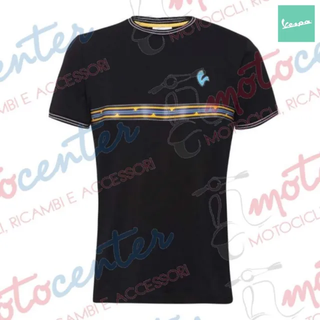 T-Shirt Uomo Vespa V-Stripes Black Taglia M