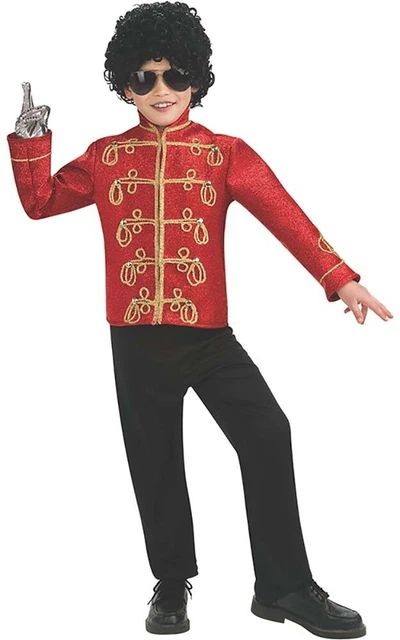 Licensed Red Military Deluxe Child Michael Jackson Jacket Halloween Costume
