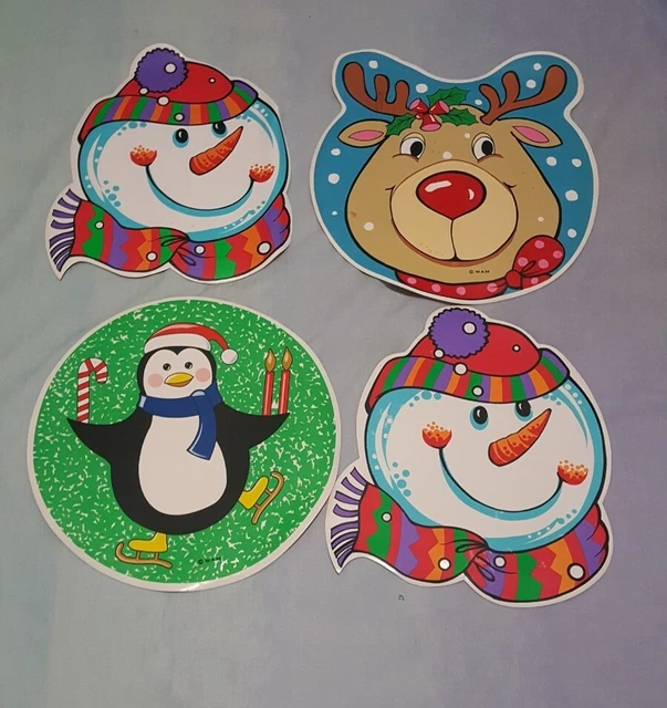 Vintage Christmas Placemats Set of 4, 1980's.