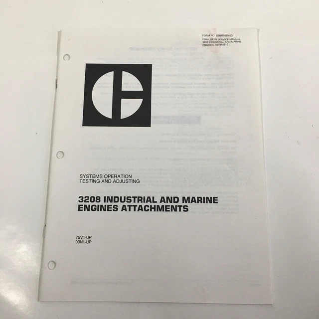 Caterpillar Testing Adjusting 3208 Industrial & Marine Engine Attachments Manual