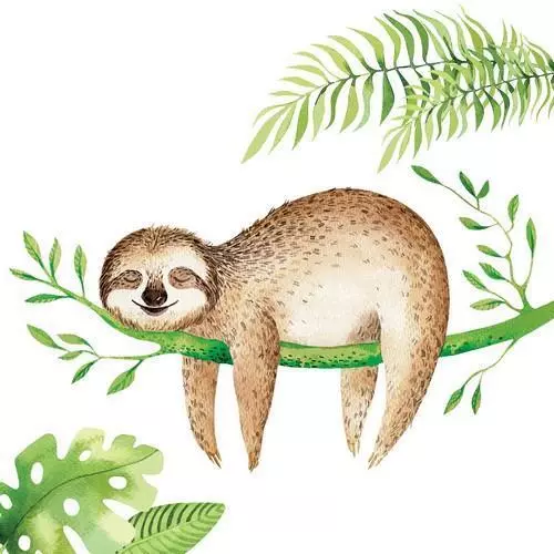 20 Servietten Cute Sloth Süßes Faultier Tier Kinder Motiv Dschungel Deko 33x33cm