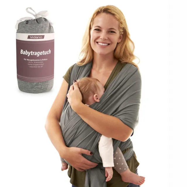 10x Premium Babytragetuch von Vidano - Baby Tragetuch für Neugeborene