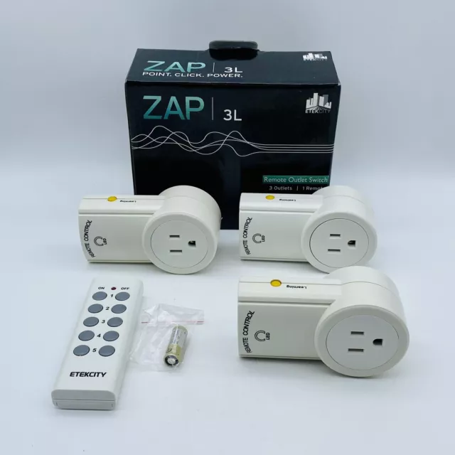 Etekcity ZAP 5LX Wireless Remote Control Outlet Switch for Lights, Lamps,  Fans, up to 100 Feet Range, FCC & ETL Listed (Learning Code, 5Rx-2Tx), 5