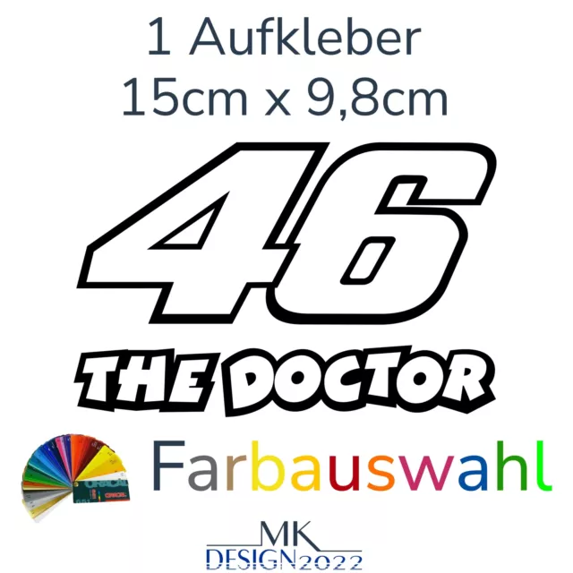 Valentino Rossi Startnummer 46 THE DOCTOR Aufkleber Motorrad Moto GP Auto 15cm