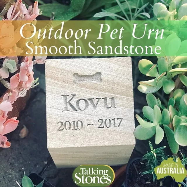 Outdoor Pet Urn - Smooth Sandstone - Personalised