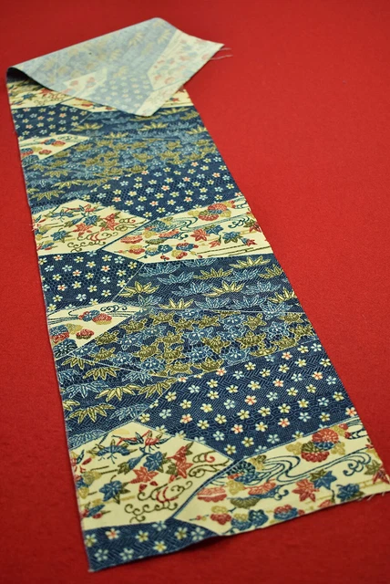 Vintage Japanese Kimono Fabric Wool Antique Boro Kusakizome Dyed 29.5"/KN79/40