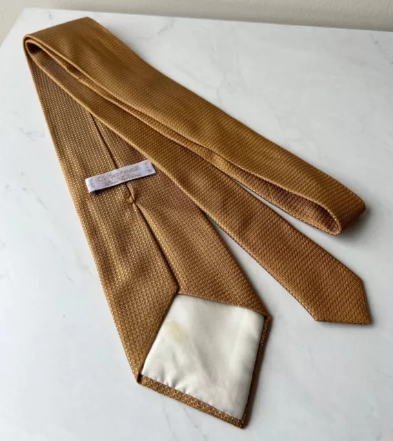 Charvet Paris Golden Woven Silk Tie Made in France 3.75" x 59"