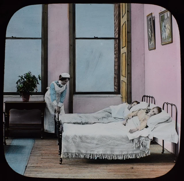ANTIQUE Magic Lantern Slide MISSION OF THE ROSES NO6 C1890 VICTORIAN PHOTO