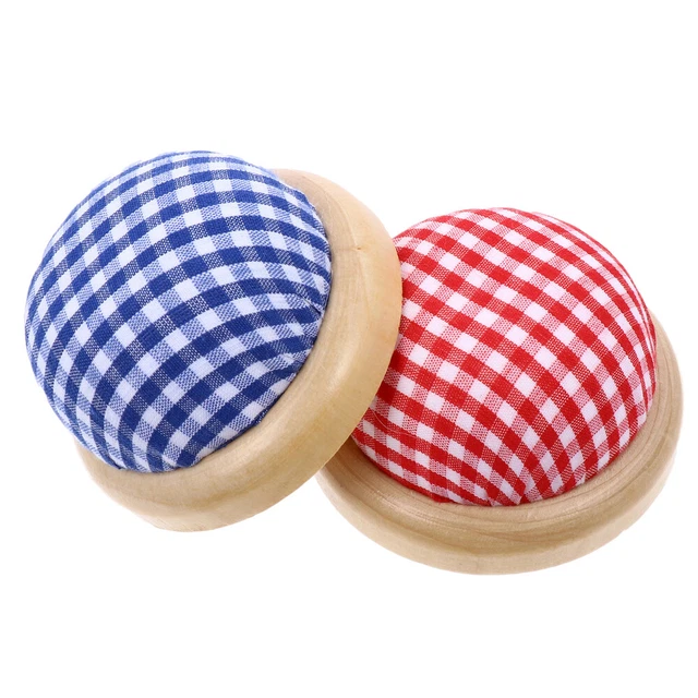 2 piezas Soporte de costura Cojín Madera Cojín Alfiler Cojín Muñeca