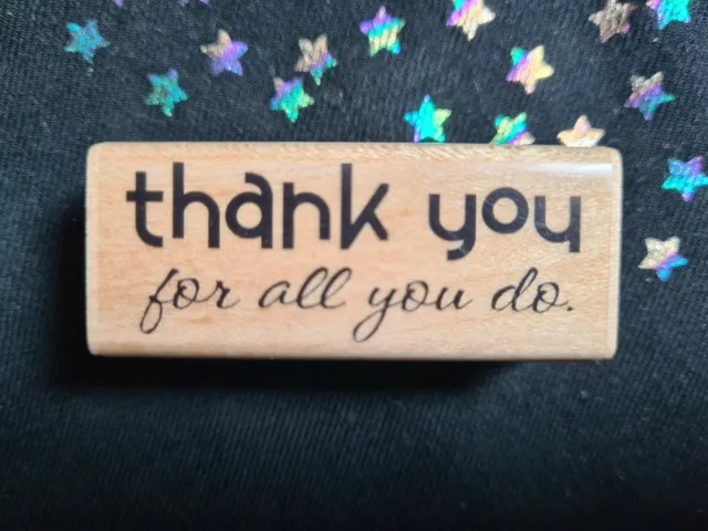 Craft Stamp Block Thank You For All You Do Sentiment Phrase 5.7x2.3cm Cardmaking