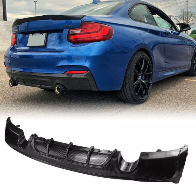 Carbon Fiber Look Rear Bumper Diffuser Spoiler For 2014-2021 BMW 2 Series F22 MA