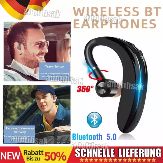 Bluetooth 5.0 Headset Kopfhörer Kabellos Stereo Ohrhörer mit Mikrofon für Handy