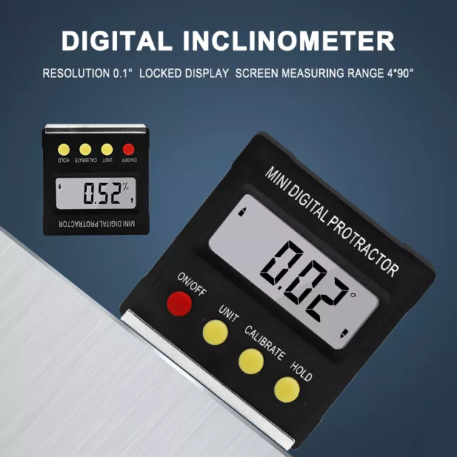 Inclinomètre magnétique numérique, jauge d'angle LCD, rapporteur d'angle