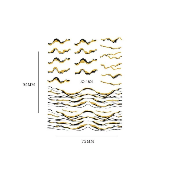 Serpent Bronzant d'or Feuille 3D Marbre Blooming Autocollants pour ongles 3