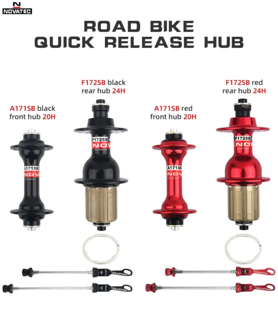 Novatec Road Bike Hubs A171SB F172SB 20 24 Holes 8 9 10 11 12 Speed v-brake Hub