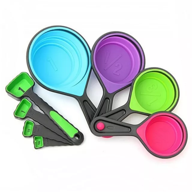 Safe Healthy Silicone Measuring Cups Spoon Kitchen Tool Collapsible Baking Cook1 3