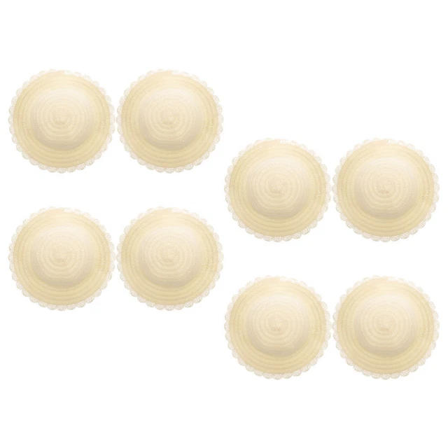 8Pcs DIY Crafts Hat Painting Straw Hat Blank Diy Hat Painting Graffiti Hat