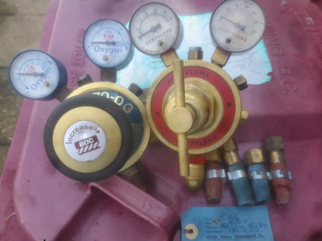 VINTAGE BOC OXYGEN M.70-OG Regulator Acetylene WELDING EARTH CLAMP job ...