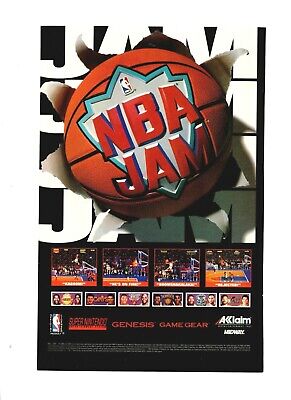 NBA Jam SNES Super Nintendo Sega Genesis Akklaim Video Game - 1994 Vtg PRINT AD